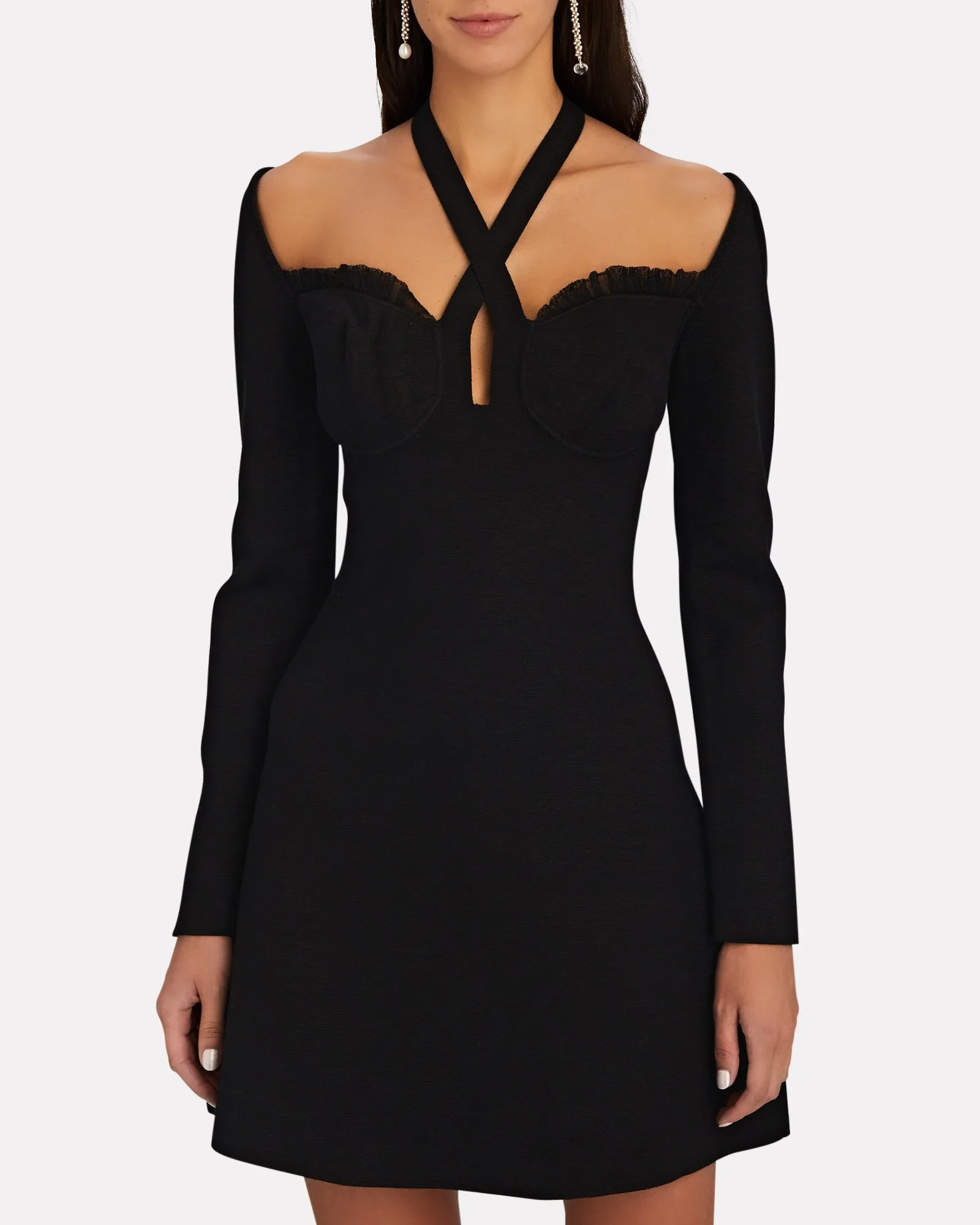 3.1 Phillip Lim Pointelle-Trimmed Halter Mini Dress