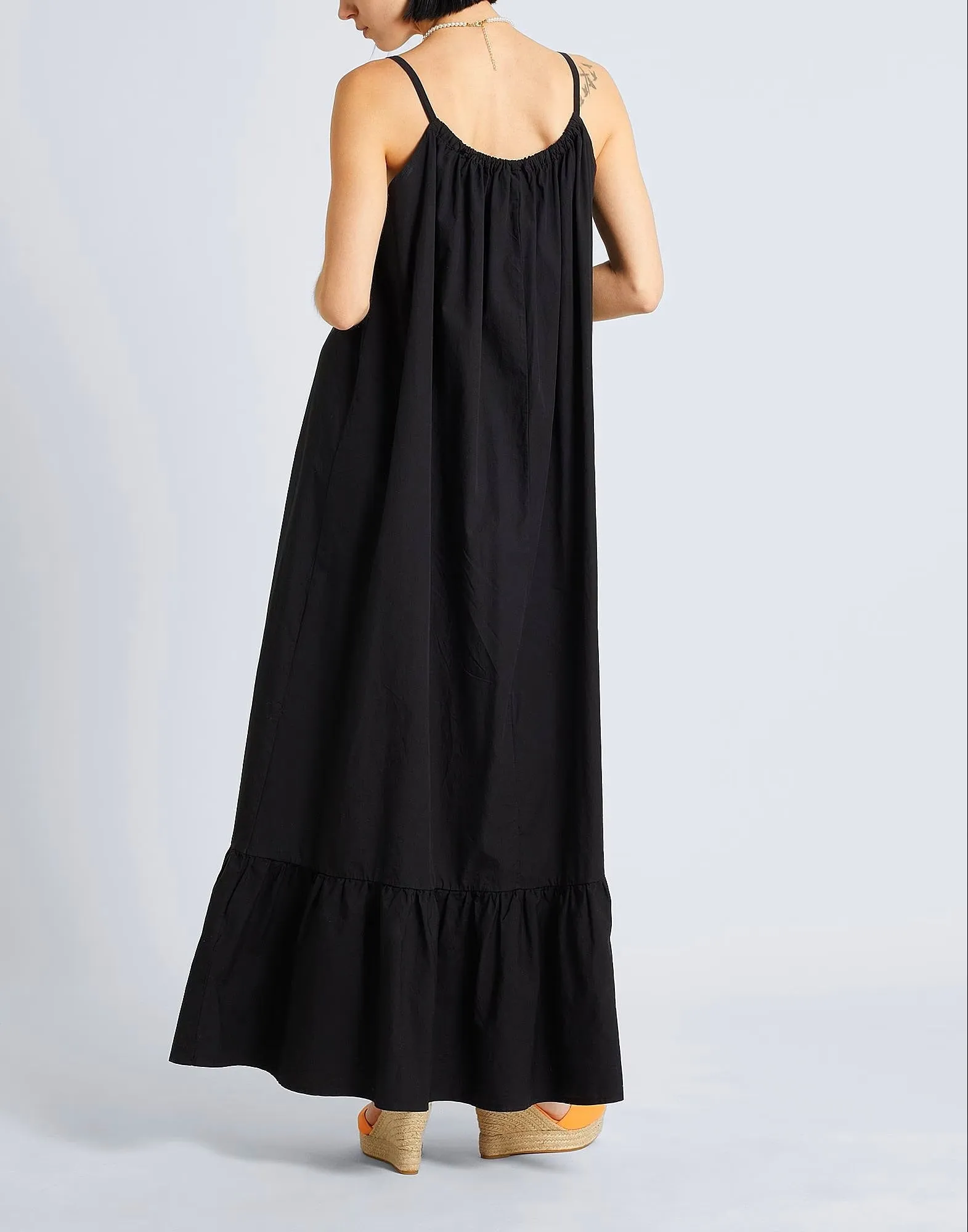 Cotton maxi dress 8 by YOOX, black