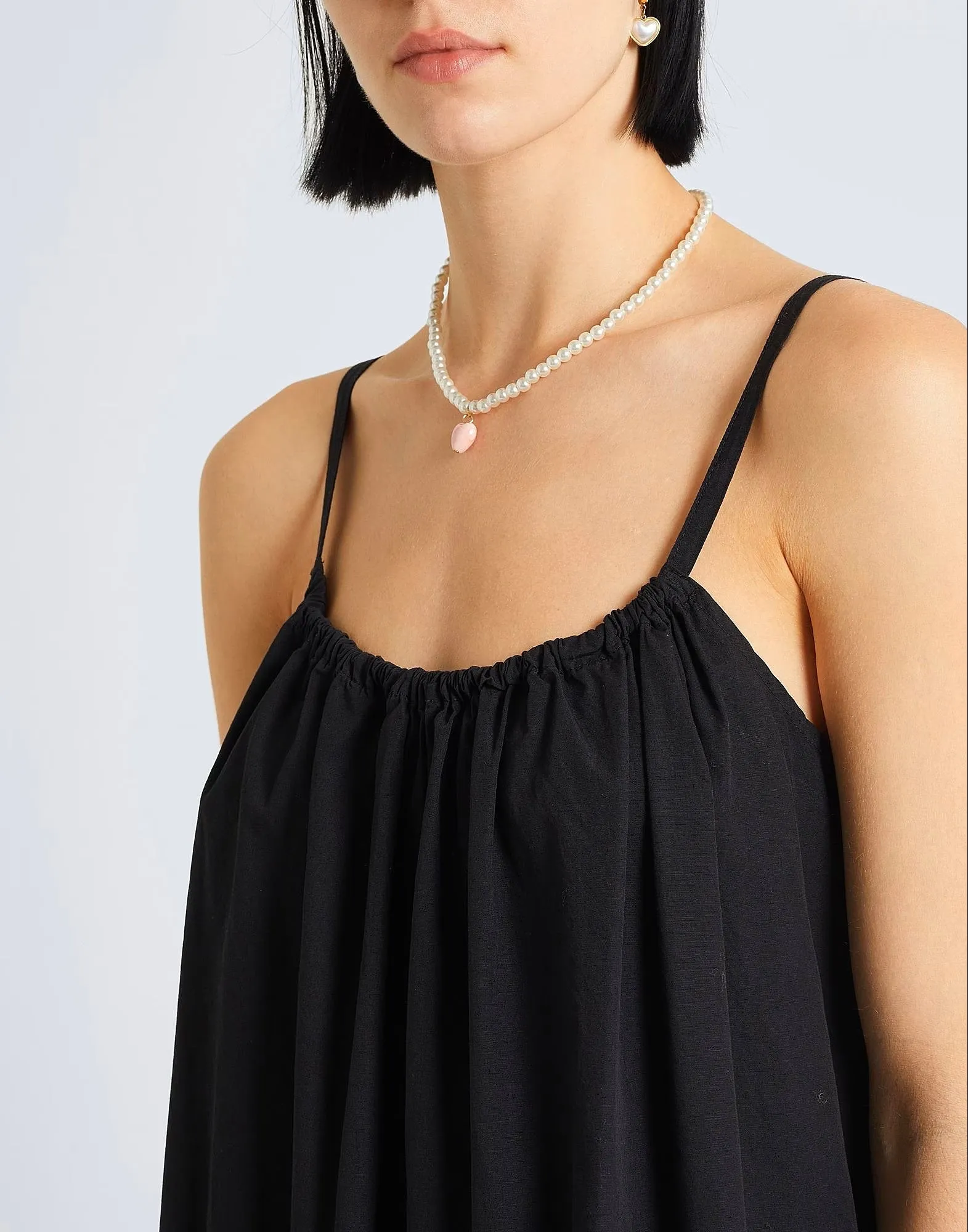 Cotton maxi dress 8 by YOOX, black