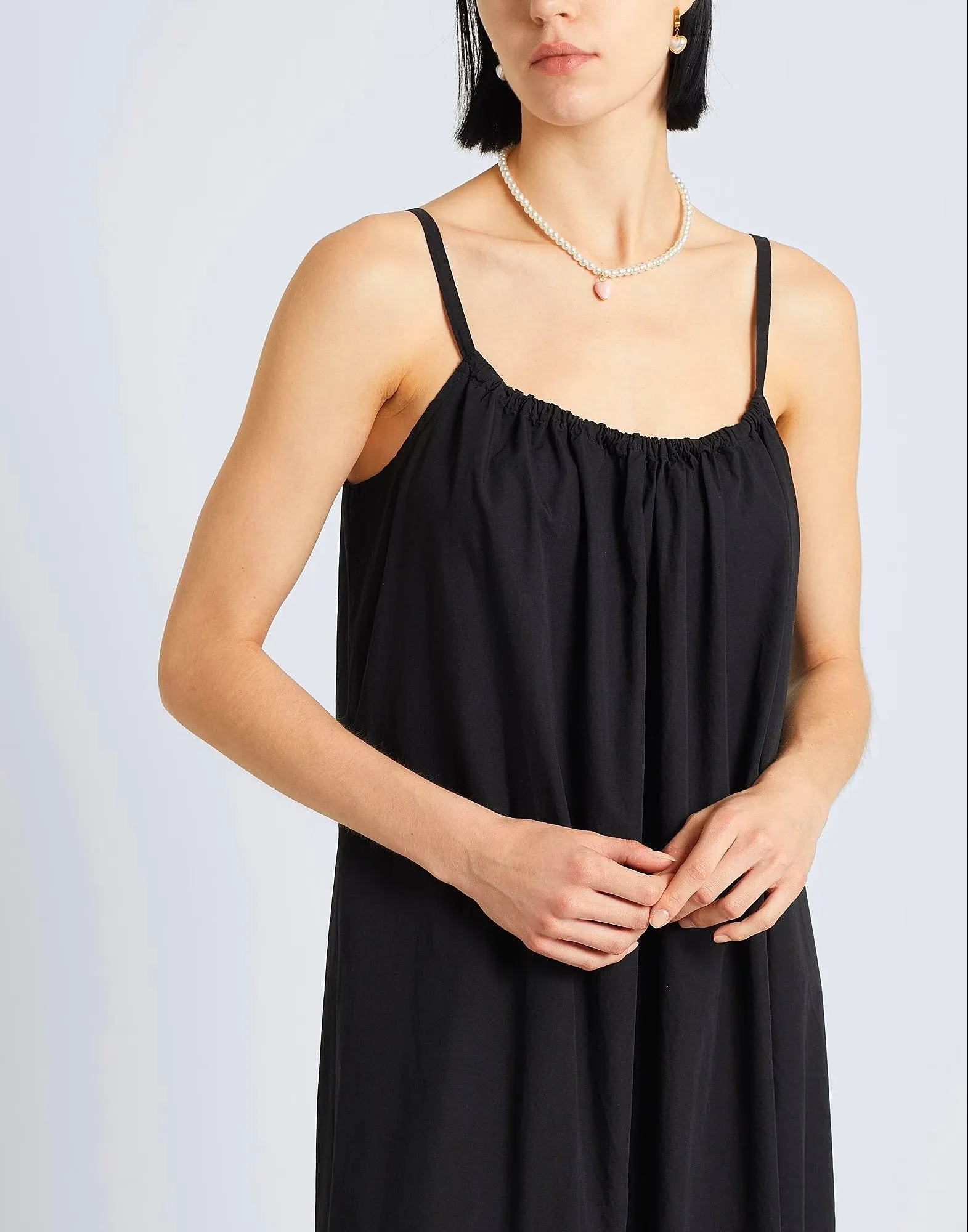Cotton maxi dress 8 by YOOX, black