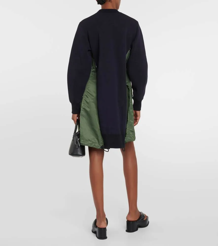 Cotton mini dress SACAI, black