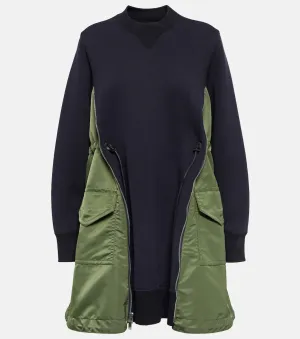 Cotton mini dress SACAI, black