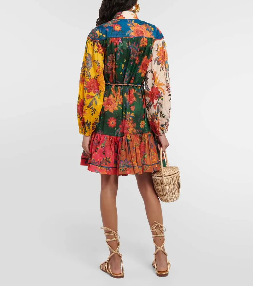 Cotton mini dress with ZIMMERMANN print, multicolor