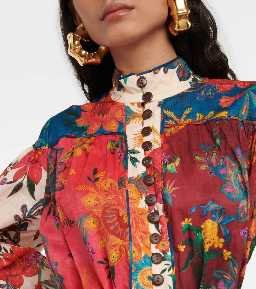 Cotton mini dress with ZIMMERMANN print, multicolor