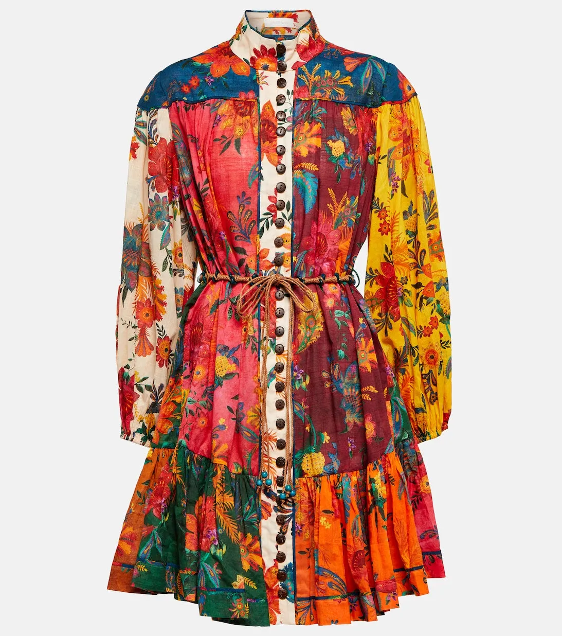 Cotton mini dress with ZIMMERMANN print, multicolor