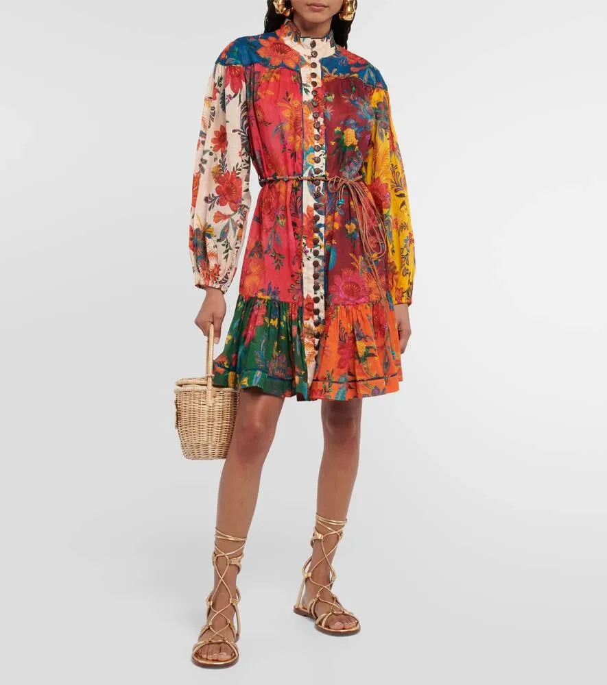 Cotton mini dress with ZIMMERMANN print, multicolor